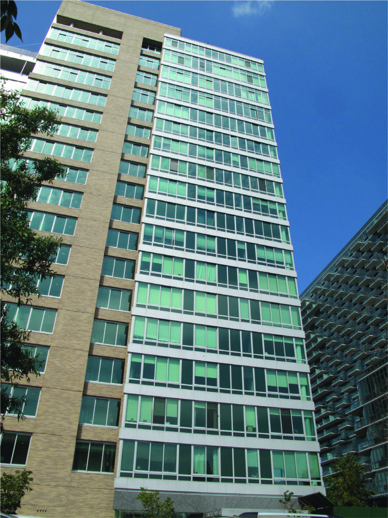 A tall office building